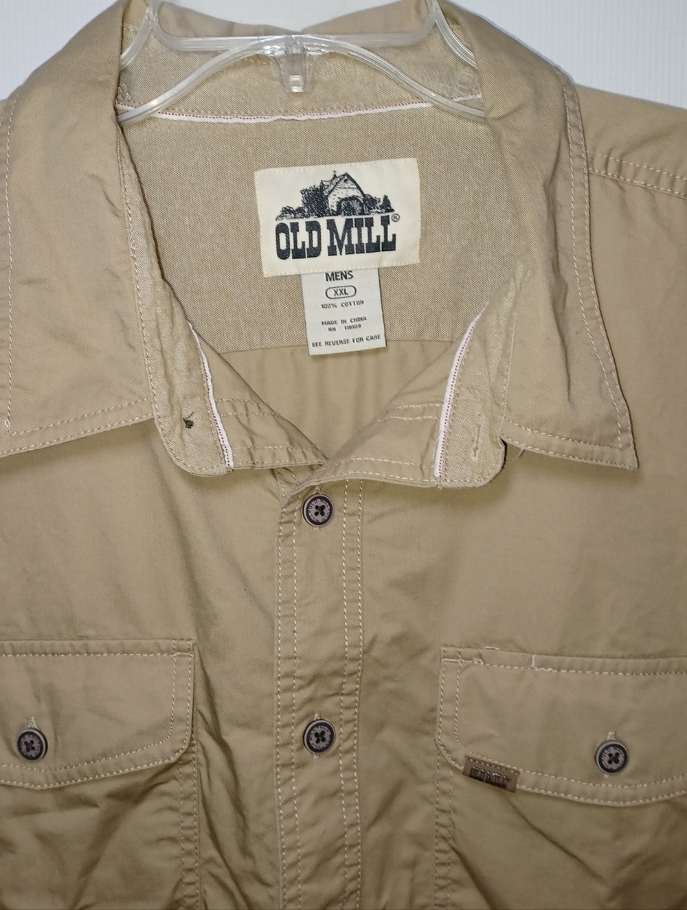 Men's Old Mill Tan Button-down Casual Work Shirt